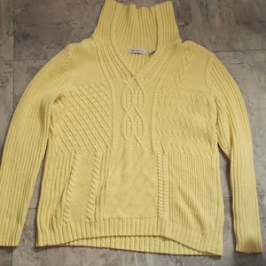Liz Claiborne Yellow Cable Knit Longline Sweater Size XL